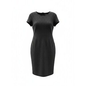 Antonelli Women's Black Short Sleeve Fitted Sheath Dress Size 44 NWT